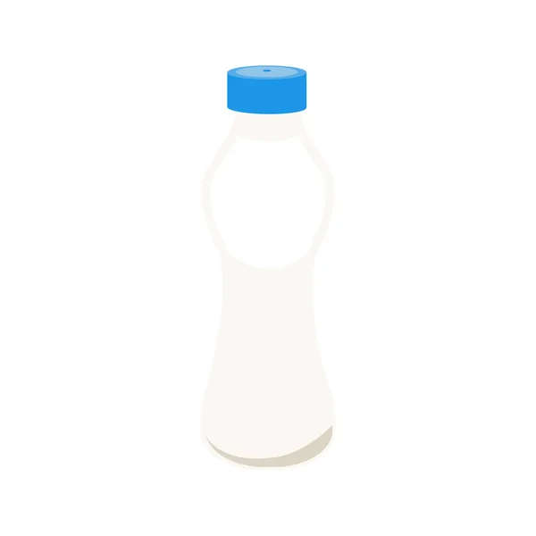 Flaska Dricka Yoghurt Isolerad Vit Bakgrund Vektor — Stock vektor
