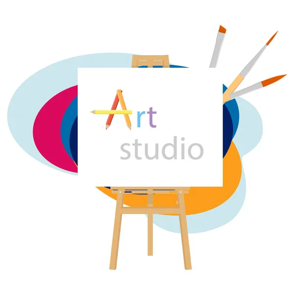 Studio Art Atelier Créatif Salon Design Pour Artistes — Image vectorielle