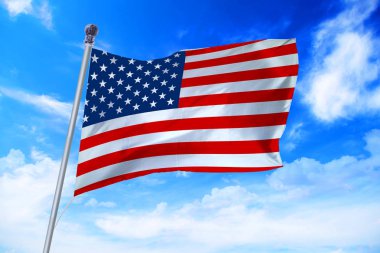 Bayrak Amerika Birleşik Devletleri karşı açık mavi bir gökyüzü geliştirme (ABD)