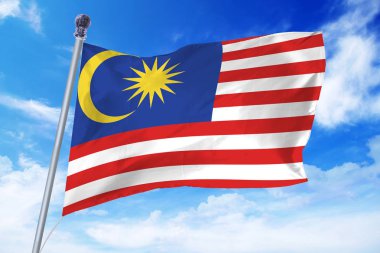 Masmavi bir gökyüzü karşı geliştirme Malezya bayrağı