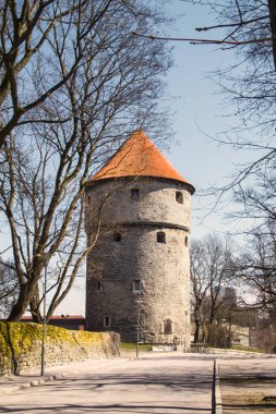 Tallinn, Estonya Kik-de-de-Kk kulede güzel manzarasına güneşli bir günde