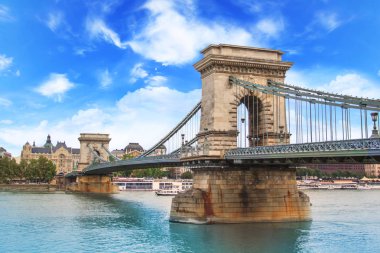Budapeşte, Macaristan Tuna zinciri köprüden güzel görünümü
