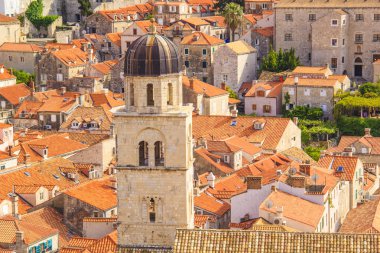 Dubrovnik, Hırvatistan'ın tarihi şehir sokaklarında güzel görünümü