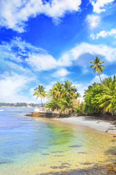 Vacker utsikt på den beach i Sri Lanka en solig dag — Stockfoto
