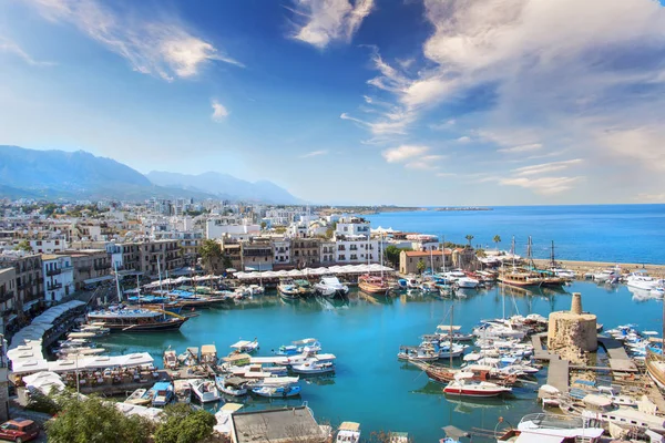 Gyönyörű Kilátás Nyílik Bay Kyrenia Kyrenia Girne Észak Ciprus — Stock Fotó