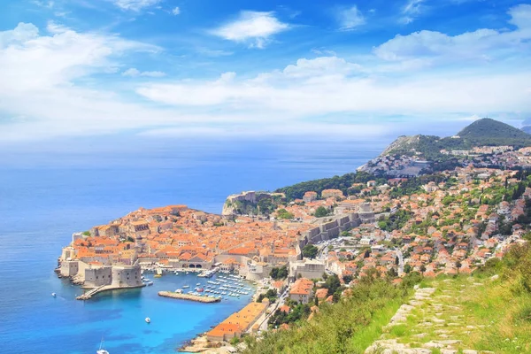 Bella Vista Sulla Città Storica Dubrovnik Croazia Una Giornata Sole — Foto Stock