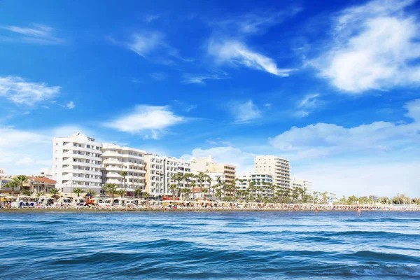 Prachtig Uitzicht Hoofdstraat Van Larnaca Phinikoudes Strand Cyprus — Stockfoto
