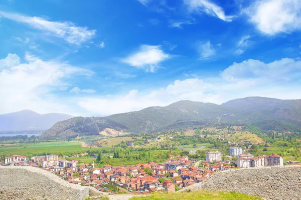 Vedere Frumoasă Coastei Lacului Ohrid Din Macedonia — Fotografie, imagine de stoc