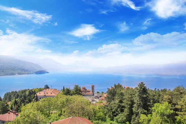 Hermosa Vista Costa Del Lago Ohrid Macedonia —  Fotos de Stock
