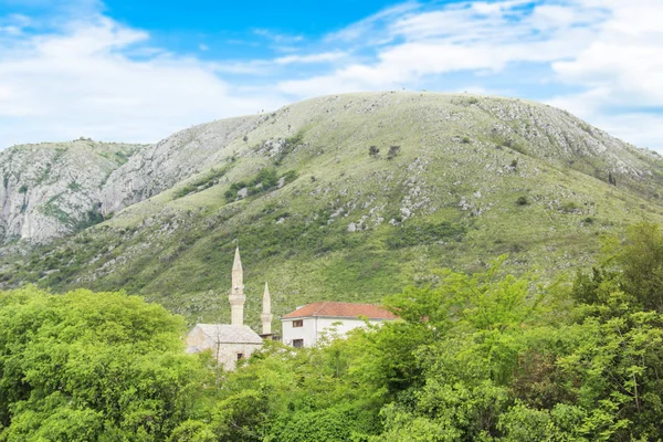 Beautiful View Medieval Town Mostar Old Bridge Bosnia Herzegovina — Stock Photo, Image