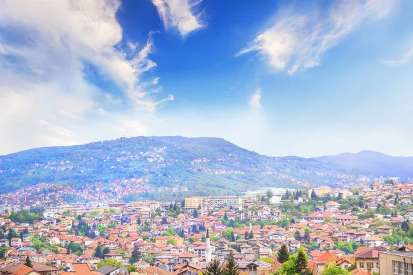 Hermosa Vista Ciudad Sarajevo Bosnia Herzegovina — Foto de Stock