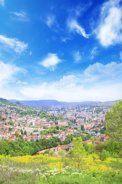 Όμορφη Θέα Της Πόλης Του Σεράγεβο Βοσνία Και Ερζεγοβίνη — Φωτογραφία Αρχείου