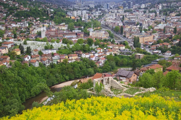 Hermosa Vista Ciudad Sarajevo Bosnia Herzegovina — Foto de Stock