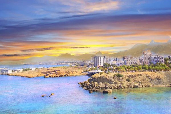 Hermosa Vista Del Nuevo Puerto Kyrenia Girne Norte Chipre —  Fotos de Stock