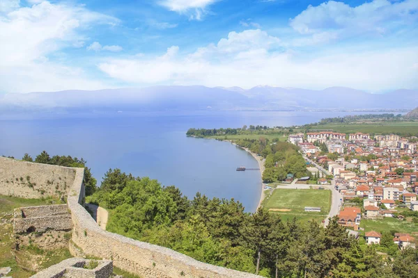 Hermosa Vista Costa Del Lago Ohrid Macedonia — Foto de Stock