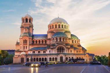 Güzel bir manzara Alexander Nevsky Katedrali Sofya, Bulgaristan
