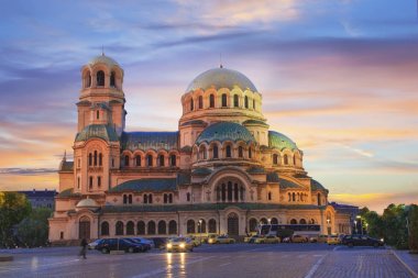 Güzel bir manzara Alexander Nevsky Katedrali Sofya, Bulgaristan