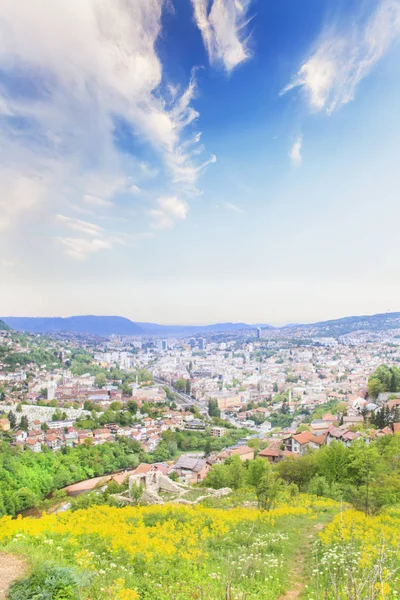 Hermosa Vista Ciudad Sarajevo Bosnia Herzegovina — Foto de Stock