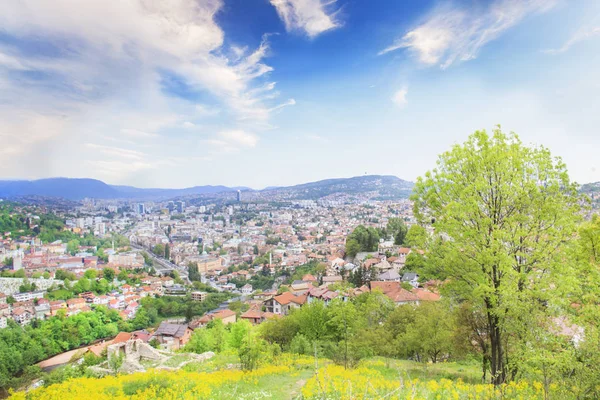 Όμορφη Θέα Της Πόλης Του Σεράγεβο Βοσνία Και Ερζεγοβίνη — Φωτογραφία Αρχείου