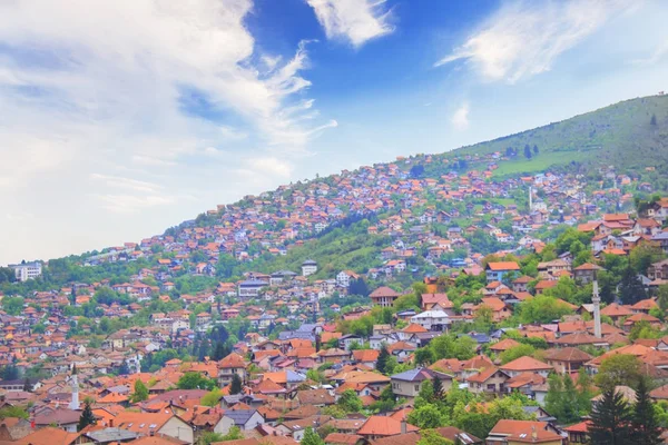 Hermosa Vista Ciudad Sarajevo Bosnia Herzegovina — Foto de Stock