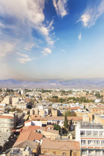 Hermosa Vista Parte Turca Ciudad Bandera Nicosia Chipre — Foto de Stock