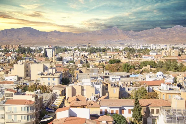 Vedere Frumoasă Părții Turcești Orașului Drapelului Din Nicosia Cipru — Fotografie, imagine de stoc