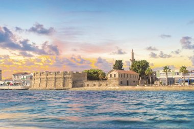 Güzel bir kale Larnaka, Kıbrıs Adası manzarası