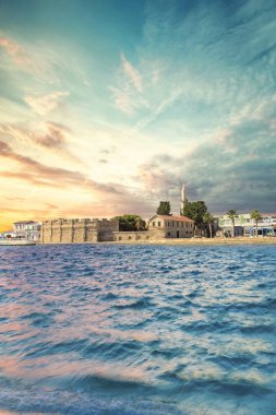 Güzel bir kale Larnaka, Kıbrıs Adası manzarası