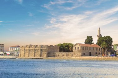 Güzel bir kale Larnaka, Kıbrıs Adası manzarası
