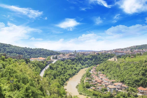 Beautiful View Ancient Fortress Tsarevets Mountains Veliko Tirnovo Bulgaria — Stock Photo, Image