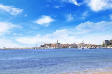 Budva eski kasaba günbatımı, Budva, Karadağ, güzel manzara