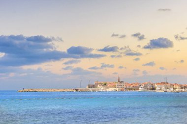 Budva eski kasaba günbatımı, Budva, Karadağ, güzel manzara