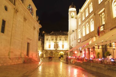 Güzel manzara Stradun Caddesi Dubrovnik, Hırvatistan