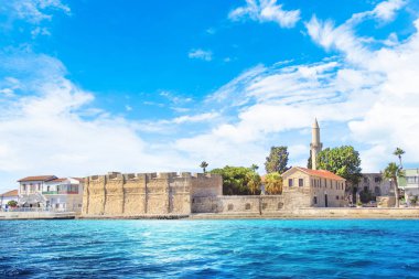 Güzel bir kale Larnaka, Kıbrıs Adası manzarası