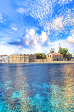 Güzel bir kale Larnaka, Kıbrıs Adası manzarası