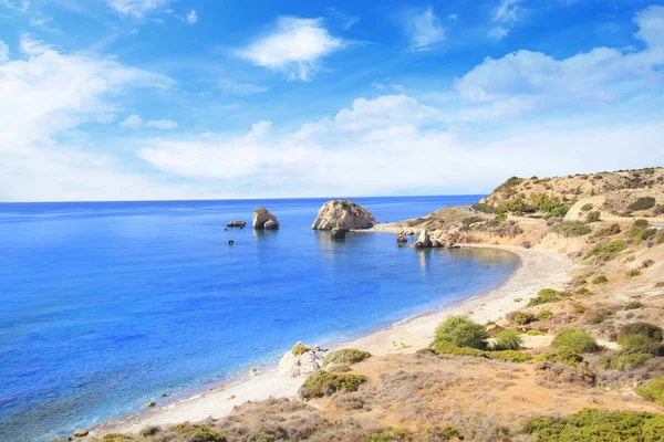 Hermosa Vista Del Lugar Nacimiento Afrodita Chipre Petra Romiou Piedra —  Fotos de Stock