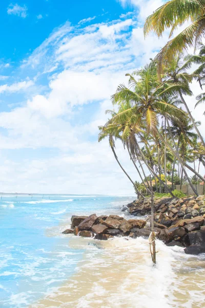 Prachtig Uitzicht Van Het Tropische Strand Van Sri Lanka Een — Stockfoto