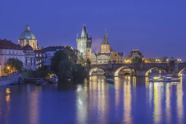 Hermosa Vista Del Puente Carlos Ciudad Vieja Ciudad Vieja Torre — Foto de Stock