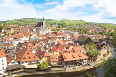 Güzel manzara, tarihi merkezi, Cesky Krumlov, Çek Cumhuriyeti