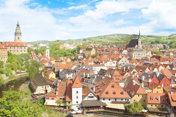 Nice view of the historic center of Cesky Krumlov, Czech Republic