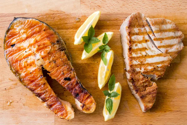 Tuna and salmon — Stock Photo, Image