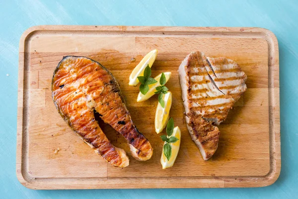 Tuna and salmon — Stock Photo, Image