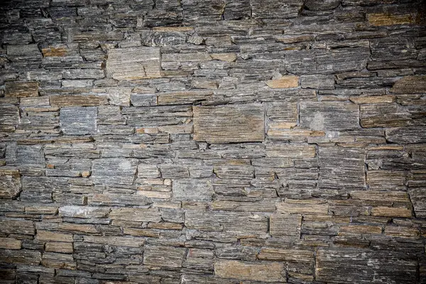 Decorative Black Slate Stone Wall Surface — Stock Photo, Image