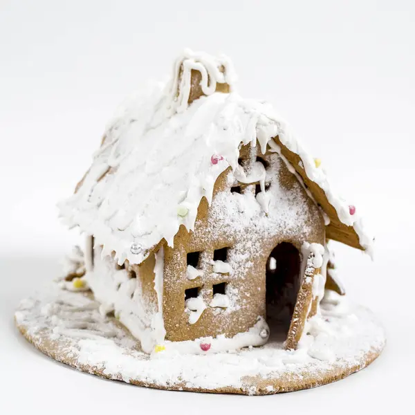 Gingerbread House. House of biscuits with white sugar