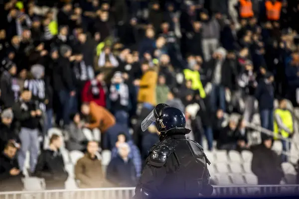 Særlig Politienhed Stadion Begivenheden Sikre Sikker Kamp Mod Hooligans - Stock-foto