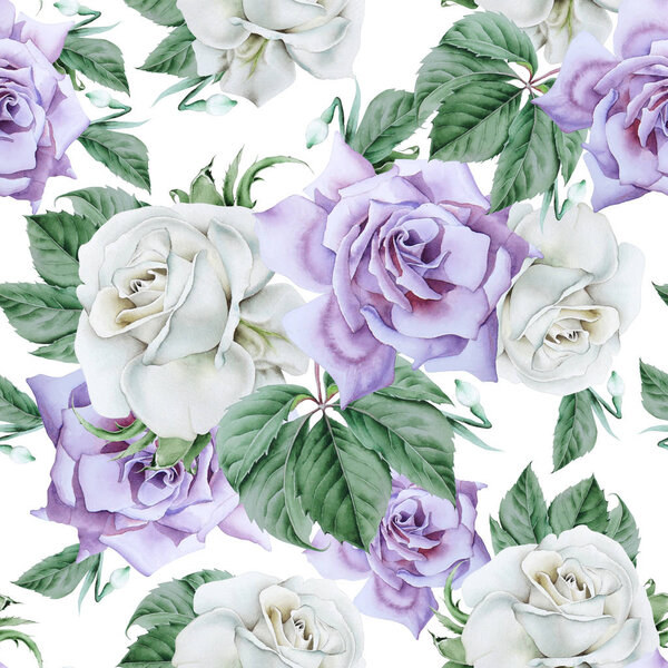 Modèle lumineux sans couture avec des fleurs. Rose ! Illustrat aquarelle — Photo