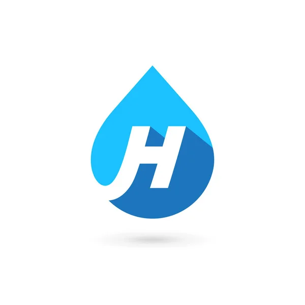 편지 H 물 드롭 로고 아이콘 디자인 서식 파일 요소 — 스톡 벡터