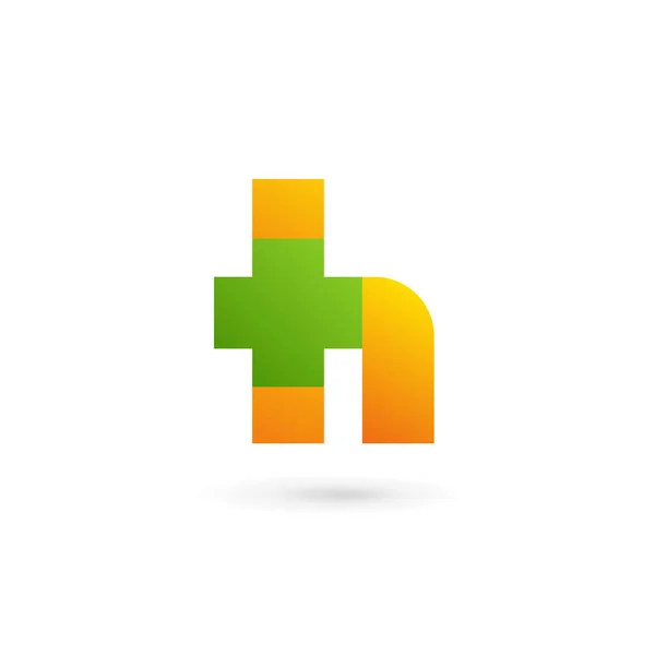 Carta H cruz mais logotipo ícone design de elementos de modelo —  Vetores de Stock