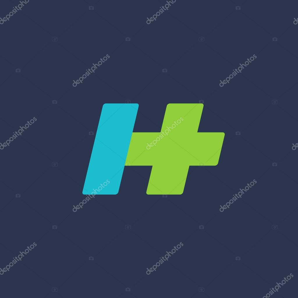 Letter H cross plus logo icon design template elements
