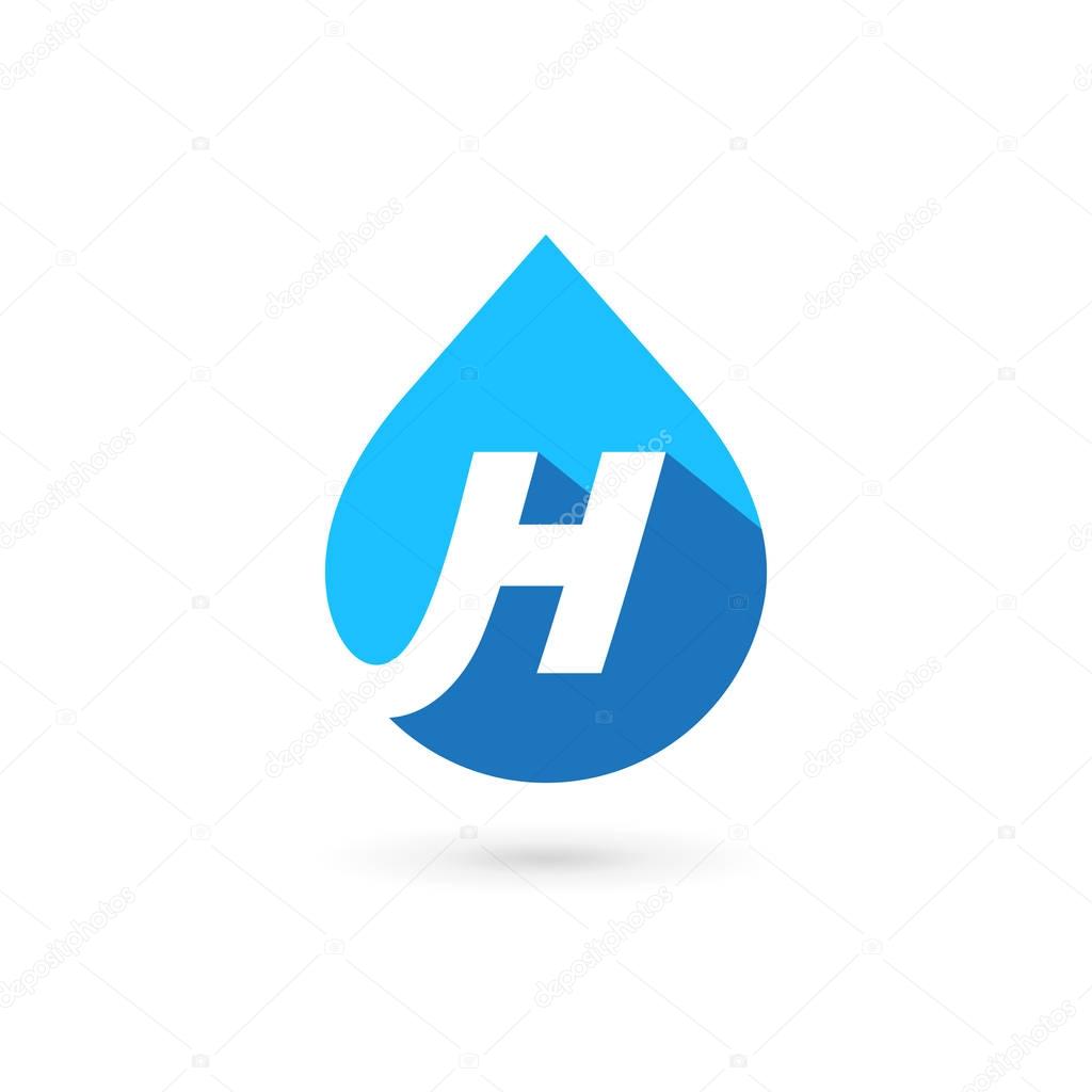 Letter H water drop logo icon design template elements